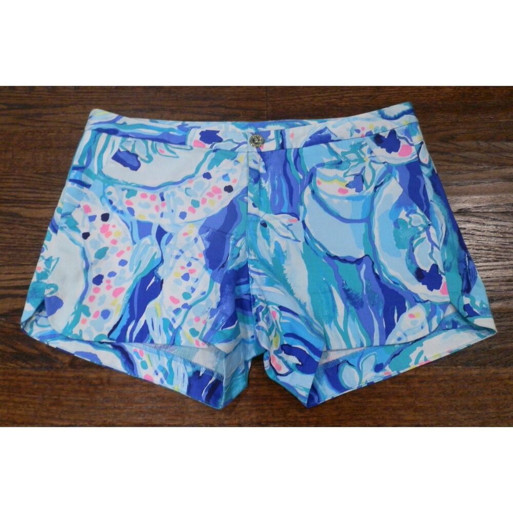 Lilly Pulitzer Women's Adie Blue Green Shorts Size 2